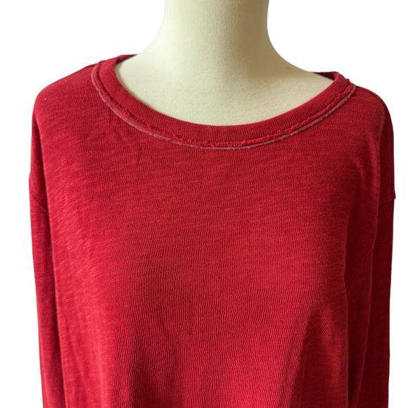 NORTH STAR BASE TEE SHIRT CREWNECK PREPPY CASUAL WEEKEND WEAR RAW EDGES RED 1-S - Picture 3 of 12